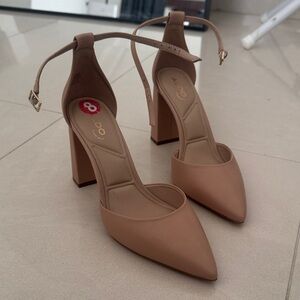 Aldo Women's Beige Ankle Strap Heels